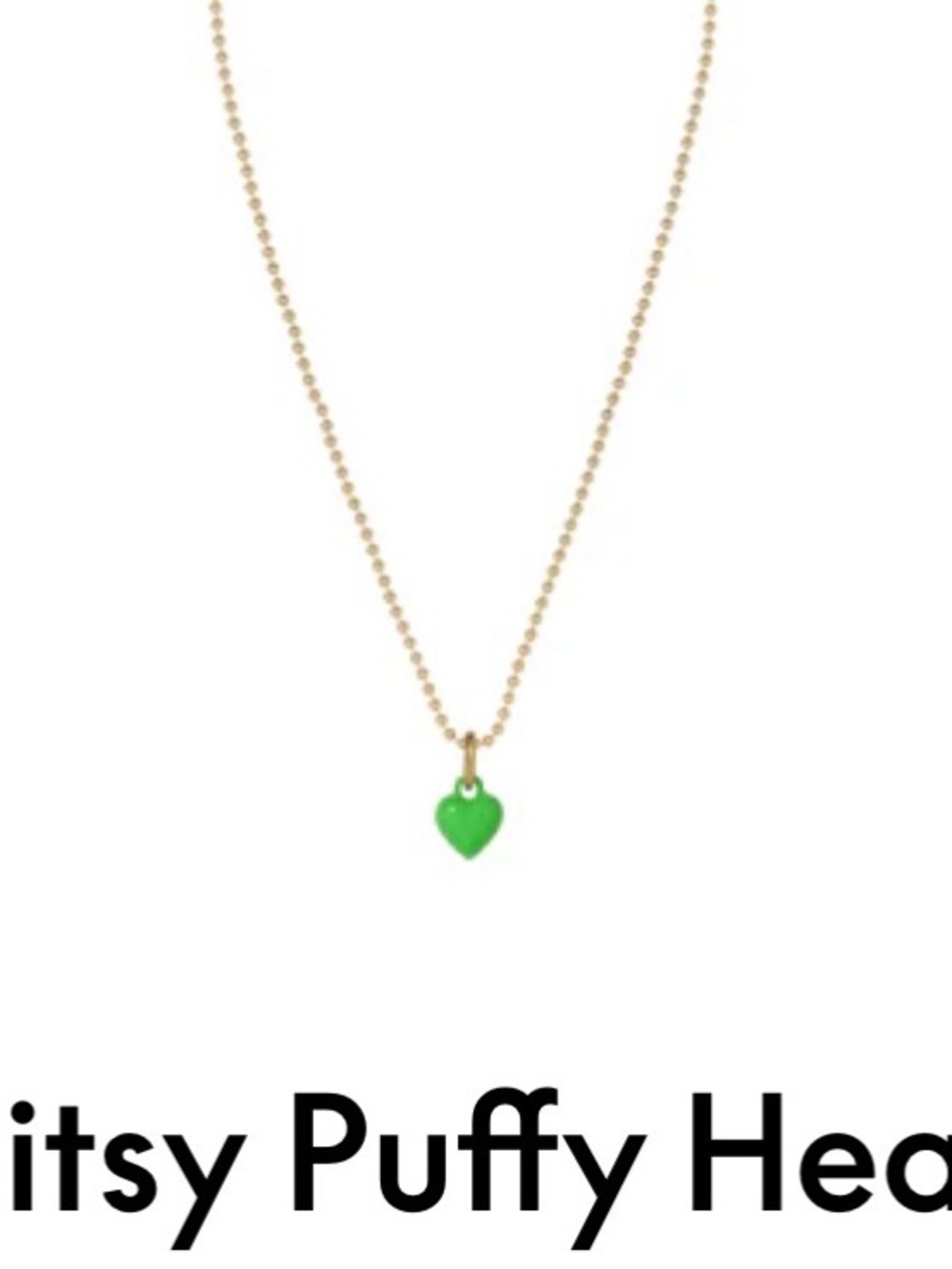 Roxanne Assoulin The Itsy Bitsy Puffy Heart Charm Necklace green apple